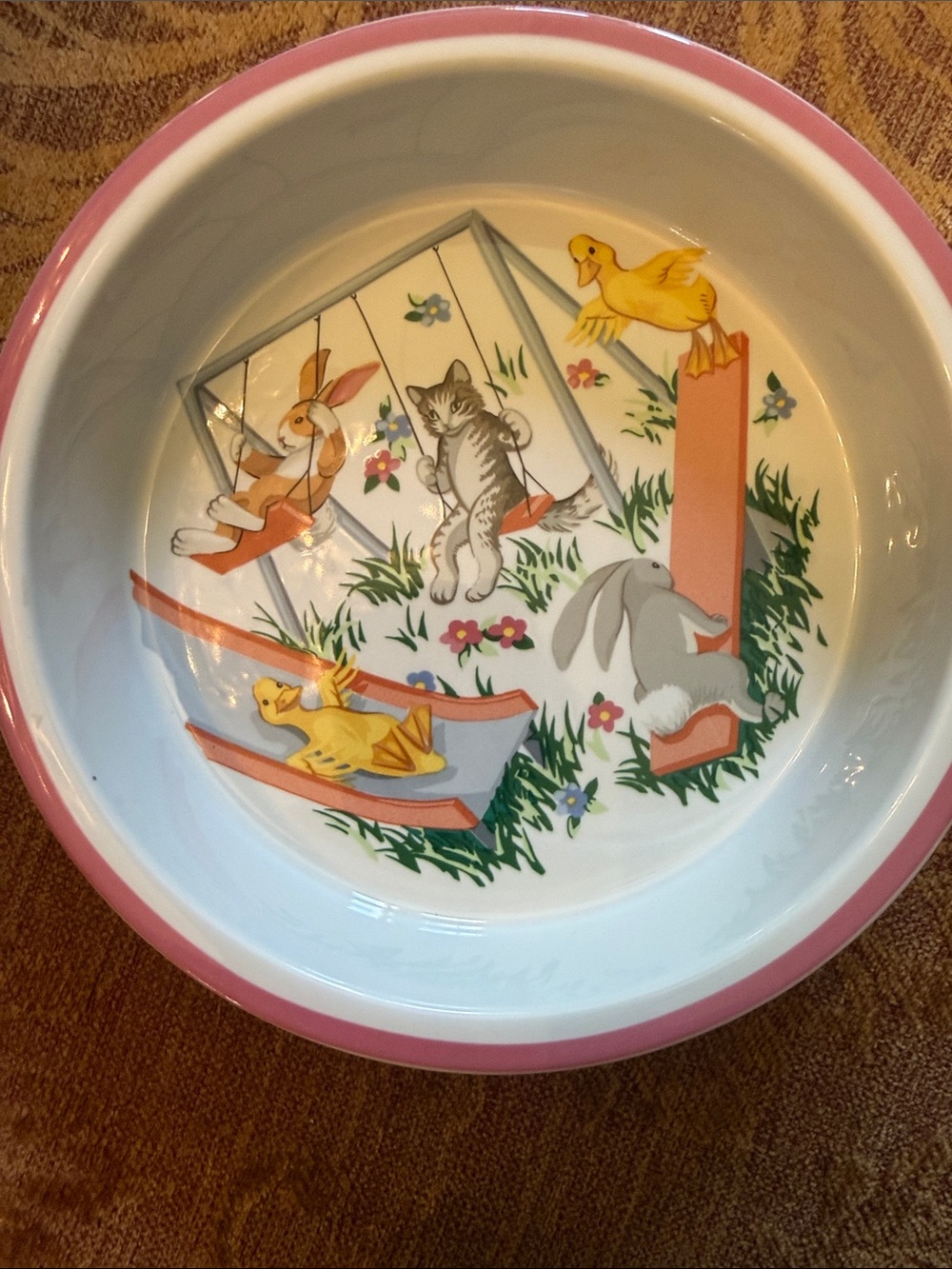 Tiffany & Co. White Ceramic Plate with Playful Watering Can Illustration